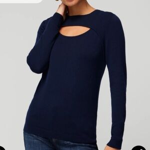 Black house white market Navy Cutout Long-Sleeve Sweater small